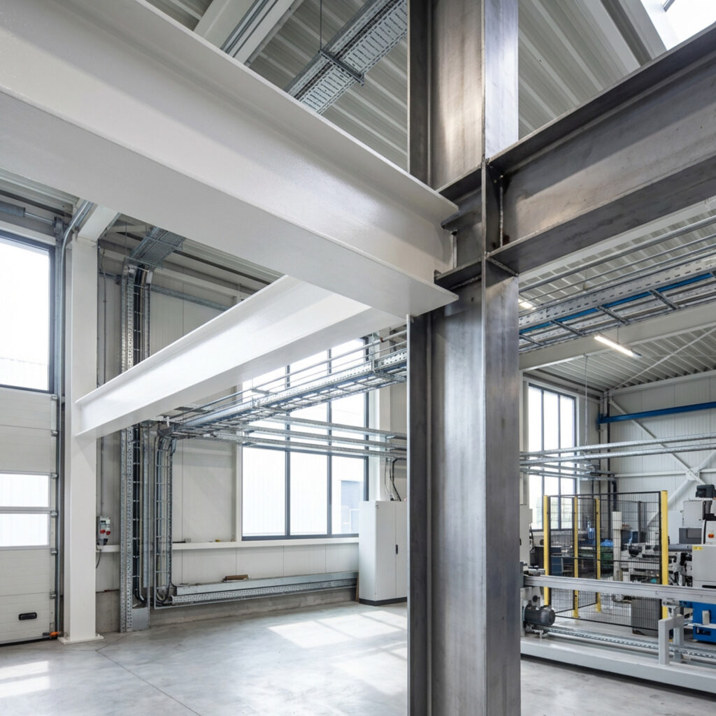 Gedeelte van staalconstructie brandwerend gemaakt